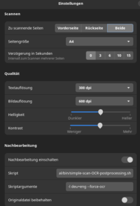 simple scan settings